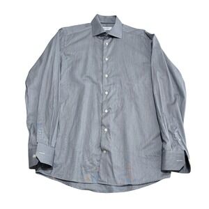 Eton Men's Contemporary Button Down Shirt Gray Size‎ 40  - 15 3/4 - 21 x 30
